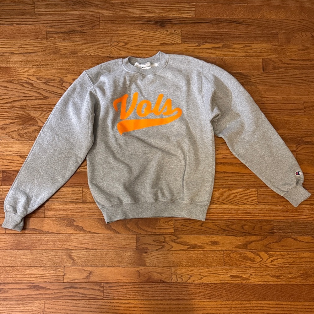 Champion Tennessee Vols Gray Crewneck with Orange Logo S